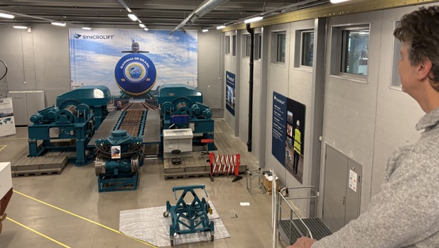 Rolf Tomassen and the in house shiplift at Syncrolift