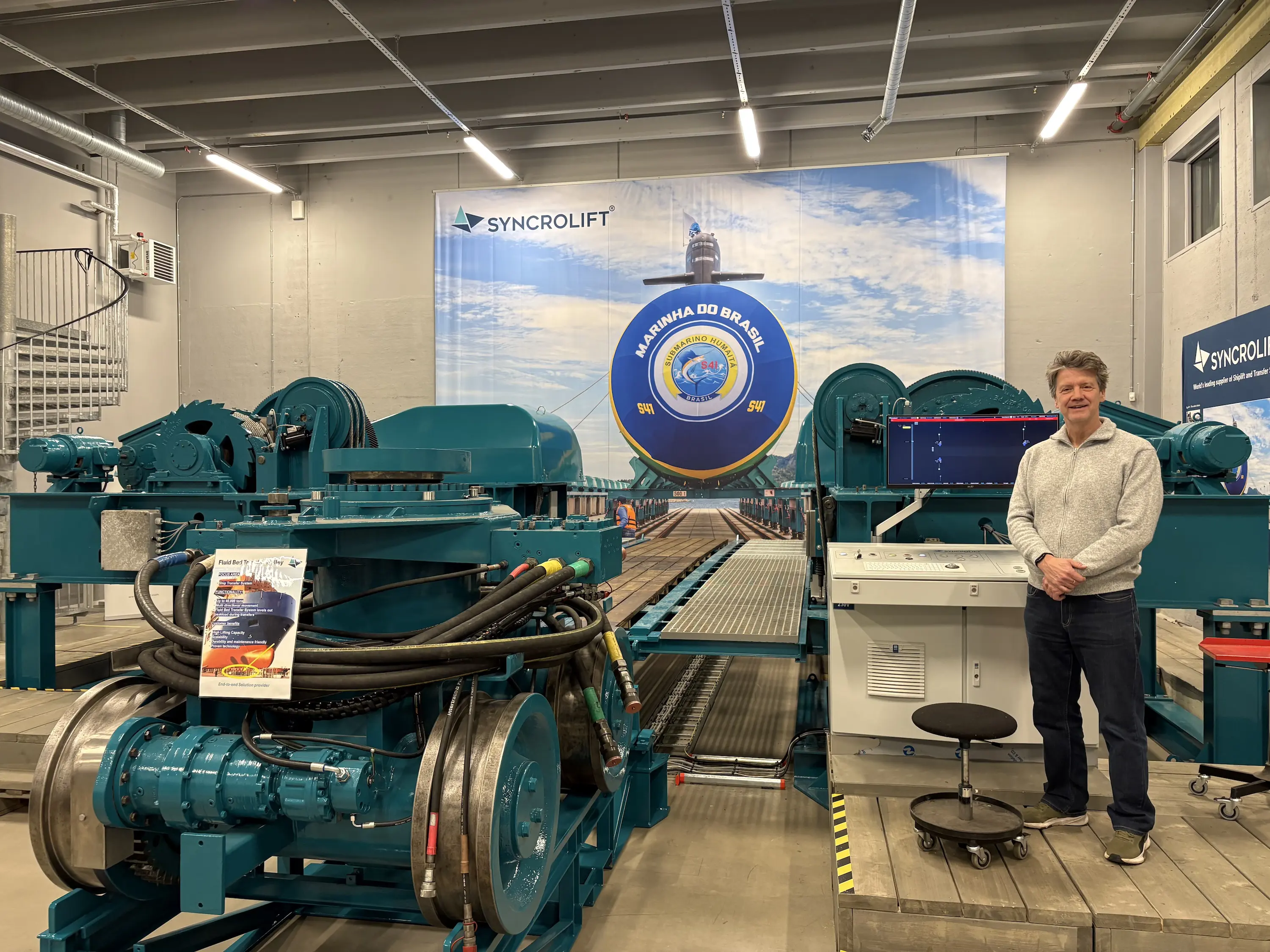 Rolf Atle Tomassen with a Syncrolift shiplift in the Innovation Center