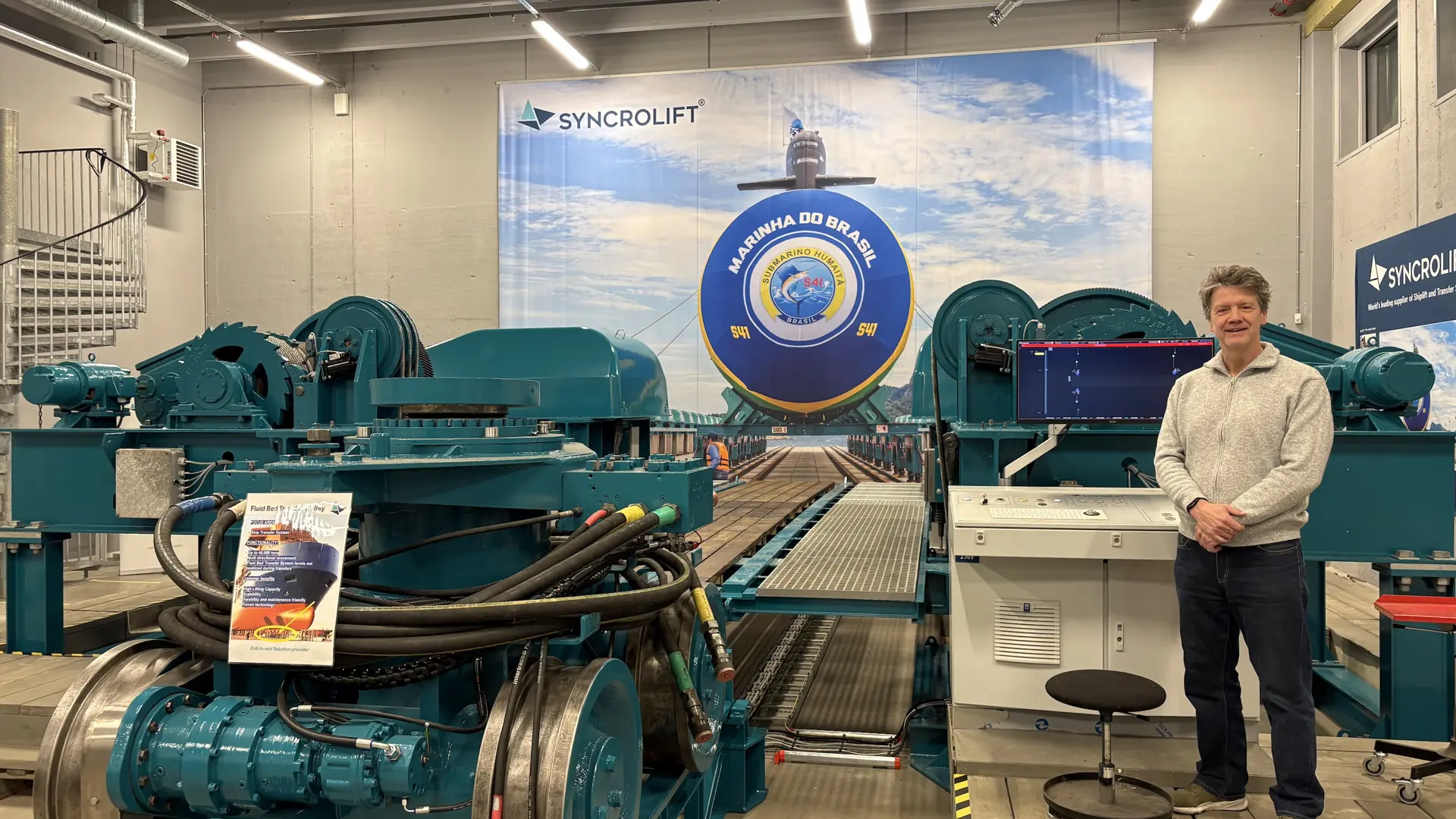 Rolf Atle Tomassen with a Syncrolift shiplift in the Innovation Center